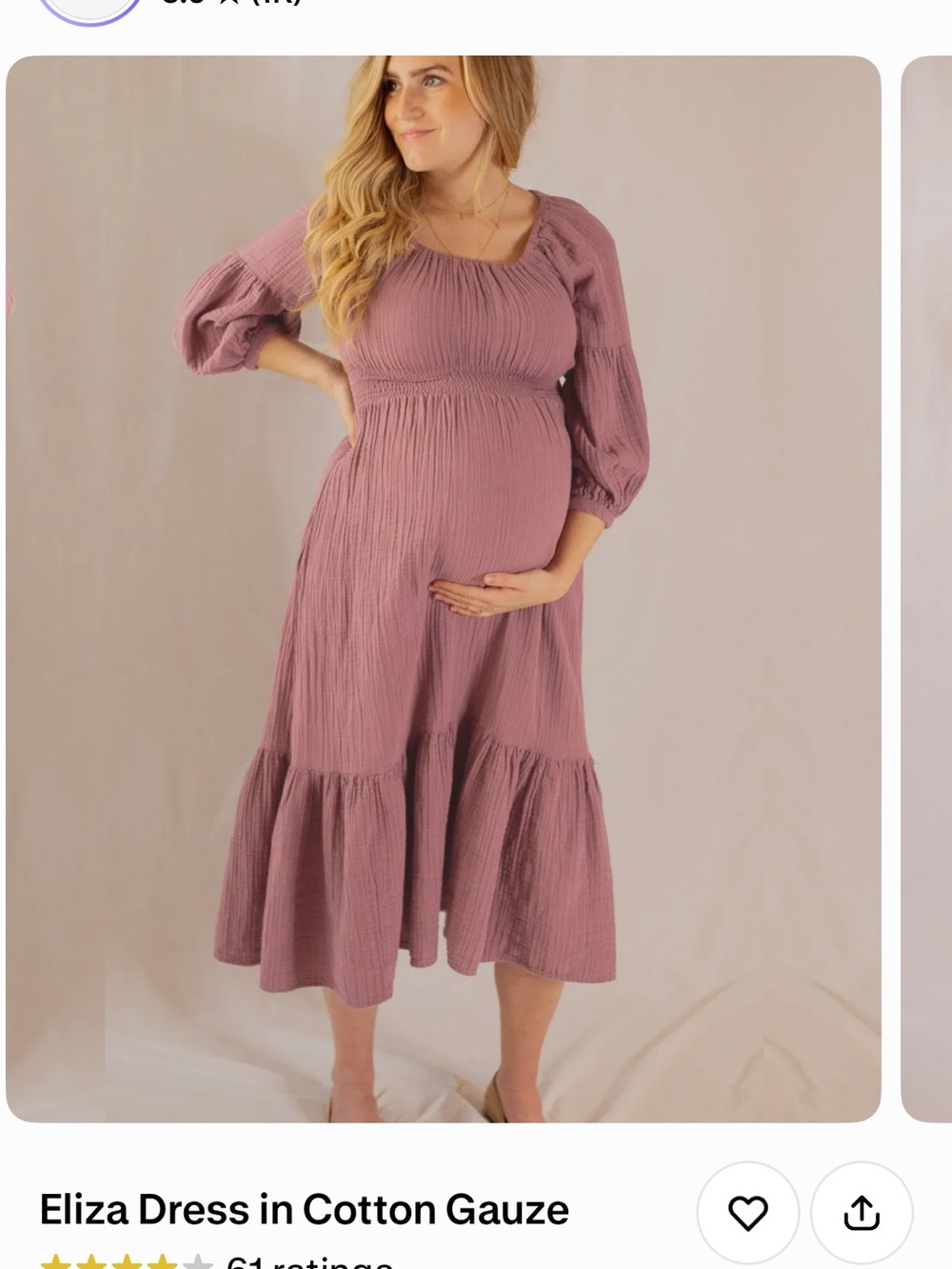 Emme Mama Women's Pink Smocked Waist Maxi Dress - Eliza